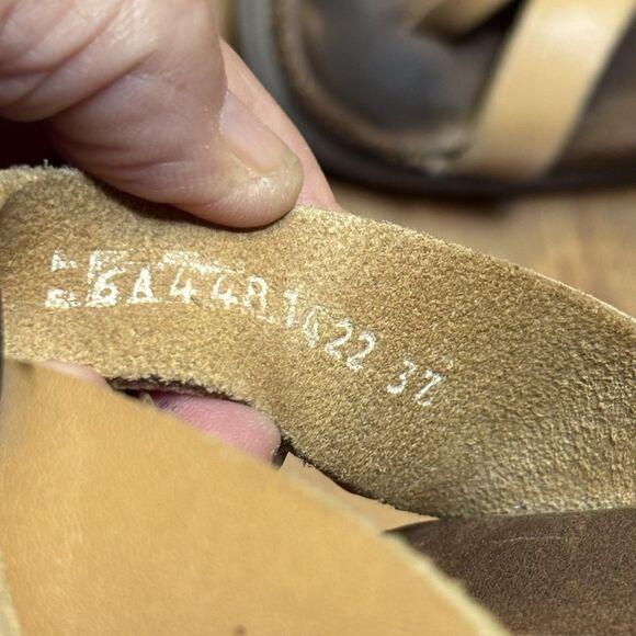 Mephisto Helen Women's EU37 US6,5 Tan Leather Slip On Thong Slide Sandals - Picture 10 of 12